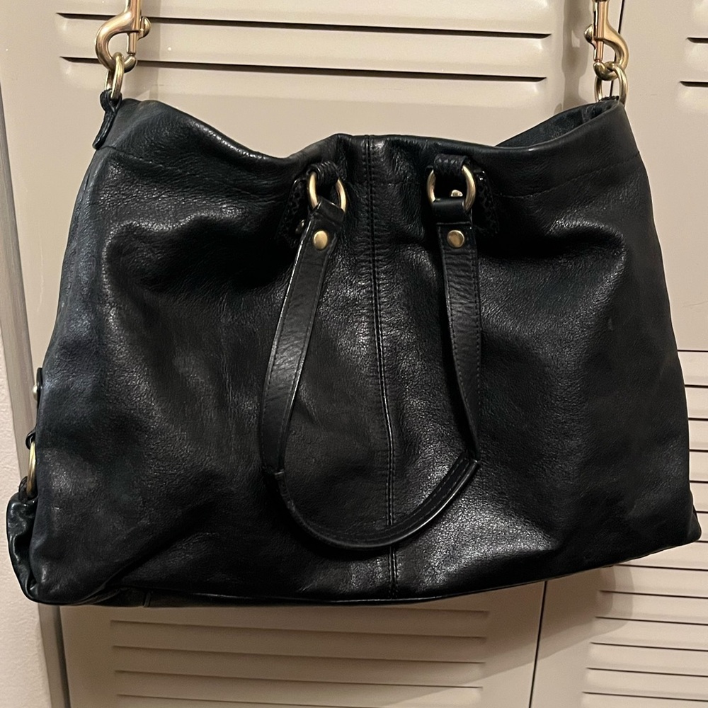 EUC Coach Ashley Python Embossed Detail Black Lea… - image 5